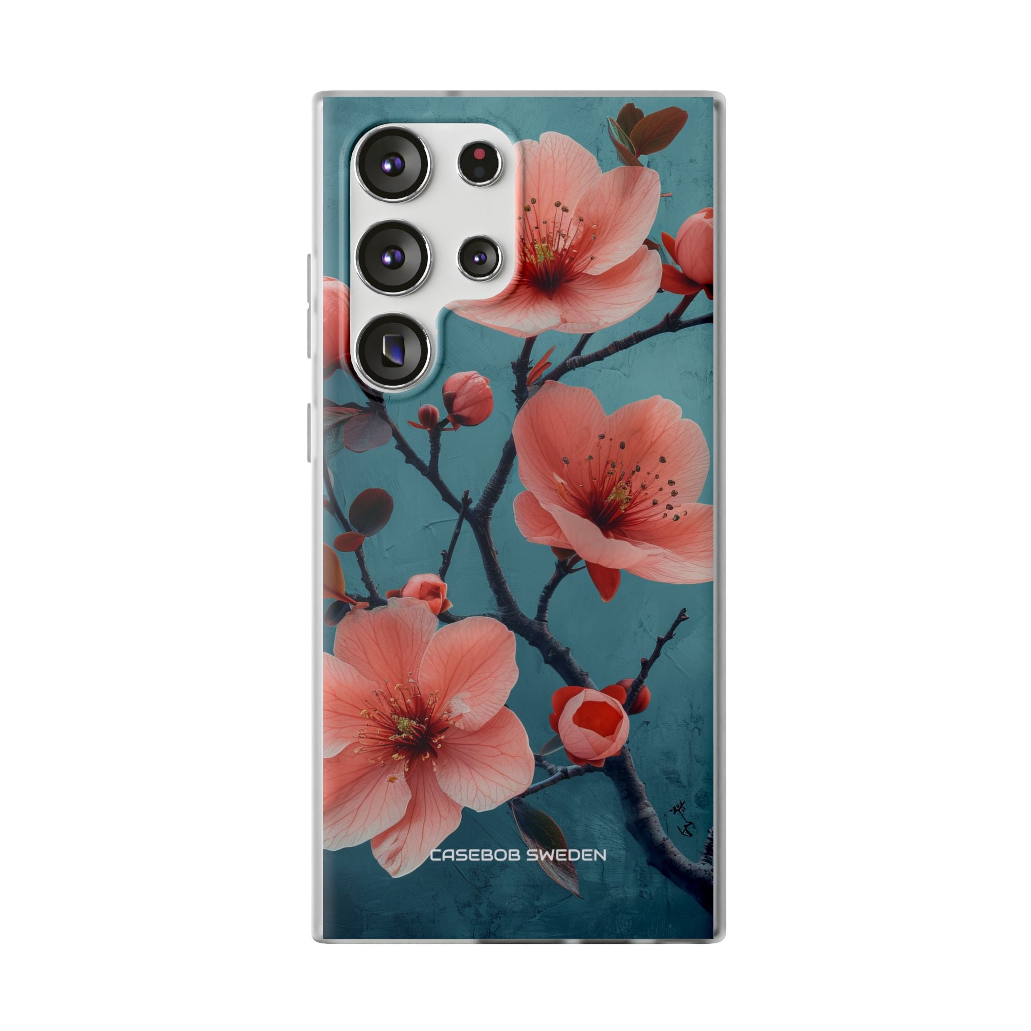 Teal Coral Blossom - Flexi Samsung S23 Phone Case