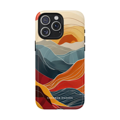 Harmonic Flow of Lines and Color iPhone 15 | Tough+ Phone Case