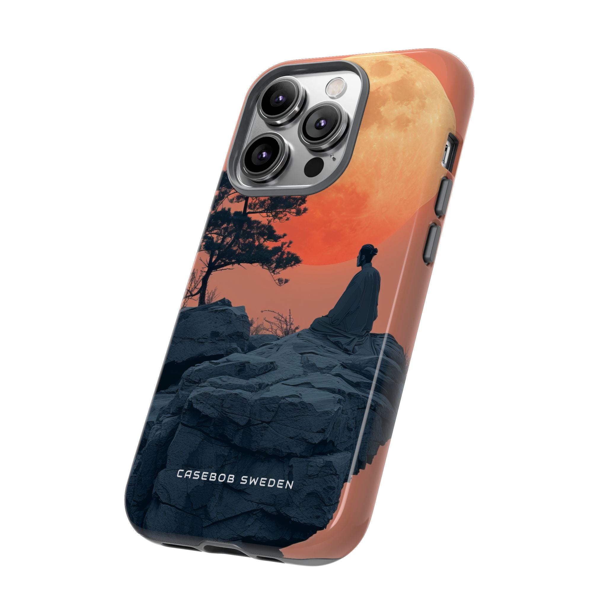 Zen Tranquility Under a Red Moon iPhone 14 - Tough Phone Case