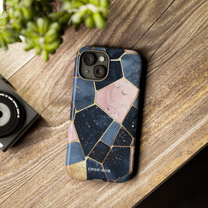 Golden Mosaic iPhone 15 Case - Tough
