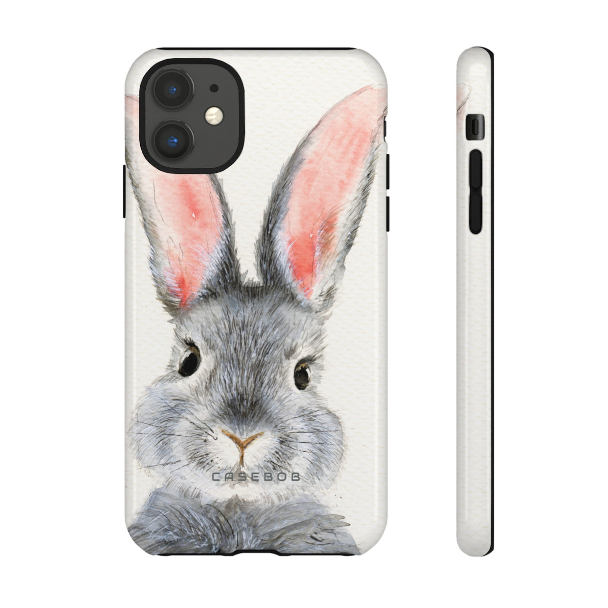 Watercolor of Fluffy Rabbit - Protective Phone Case