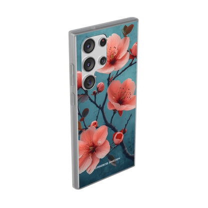 Teal Coral Blossom - Flexi Samsung S23 Phone Case