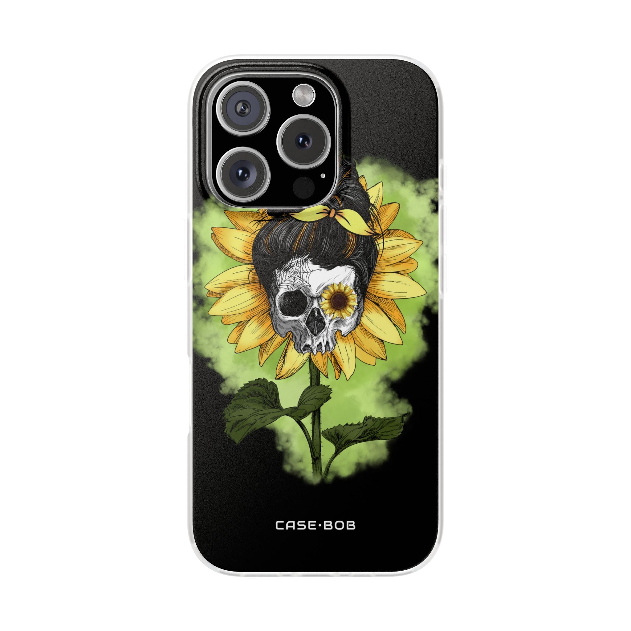 Sunflower Skull iPhone 16 Pro Case - Soft