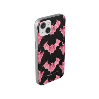 Gothic Pink Bats Aflame iPhone 14 - Flexi Phone Case