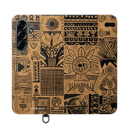 Celestial Faces Brown - Samsung S25+ Case - Lompakko