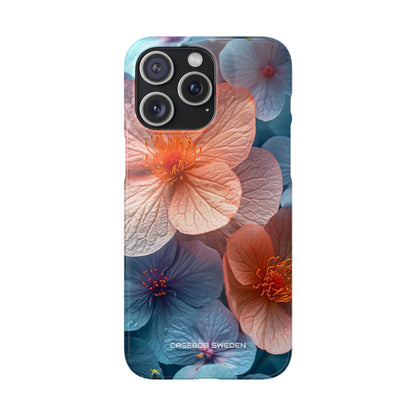 Peach Blossom Serenity - Slim iPhone 15 Phone Case