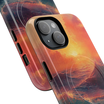 Ocean Sunset Waves - Tough + MagSafe® iPhone 15 Phone Case