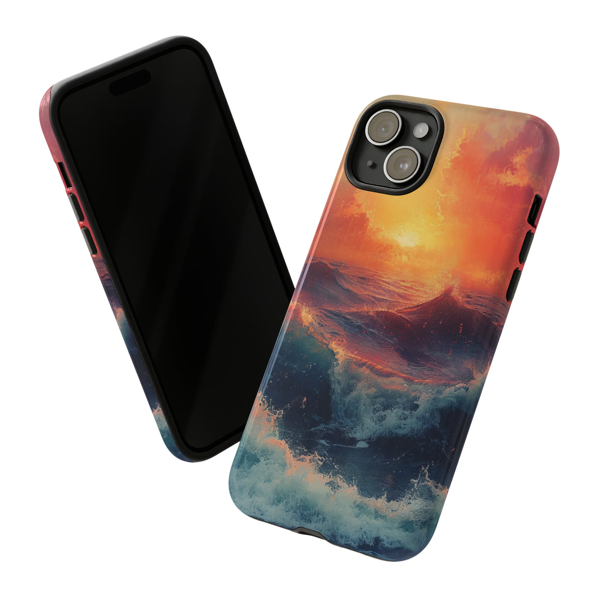 Pastel Waves at Sundown - Protective Phone Case