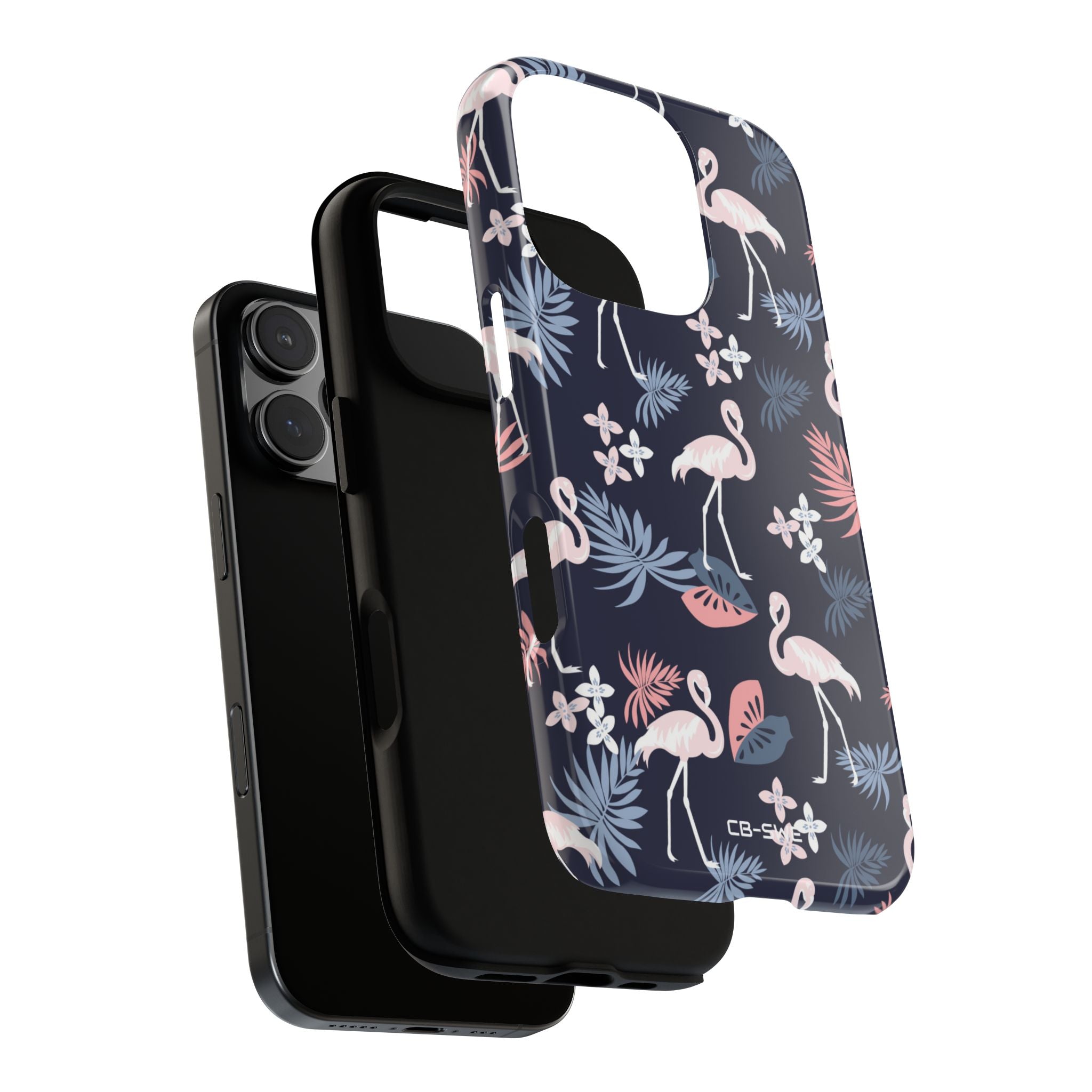 Flamingos Dance Playfully - iPhone Case