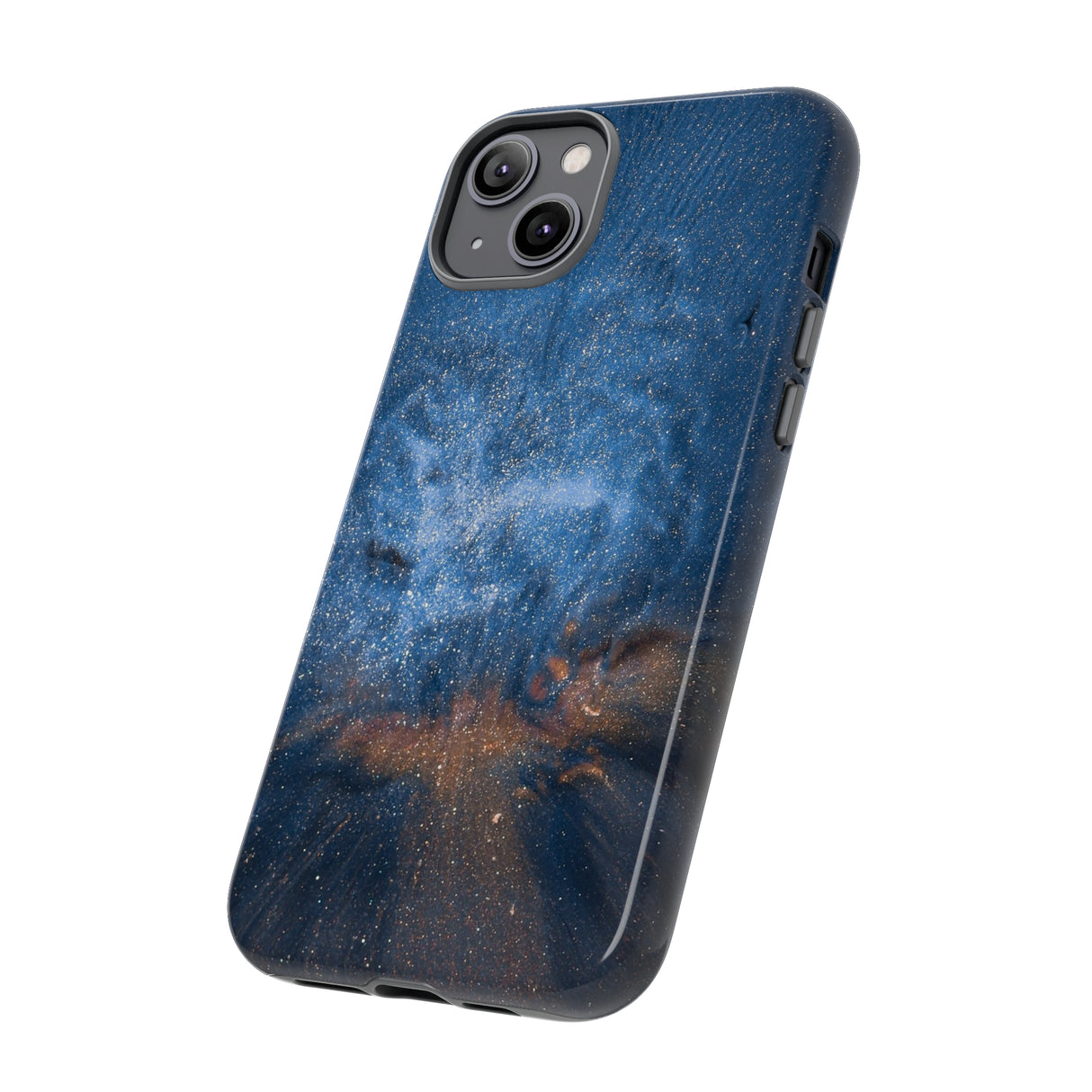 Blue Stardust Ink Art iPhone Case (Protective) Phone Case