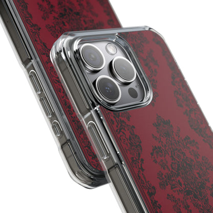 Gothic Crimson Elegance iPhone 15 - Clear Impact Phone Case