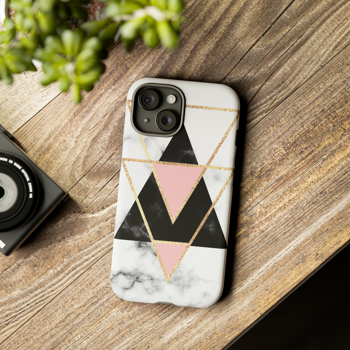 Marble Triangles - Protective Phone Case