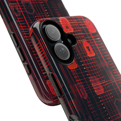 Cyber Locks Grid iPhone 16 - Tough