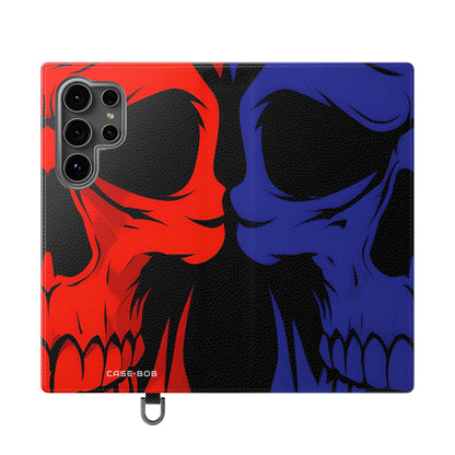 Dual Skulls RedBlue - Samsung S24 Ultra Case - Wallet