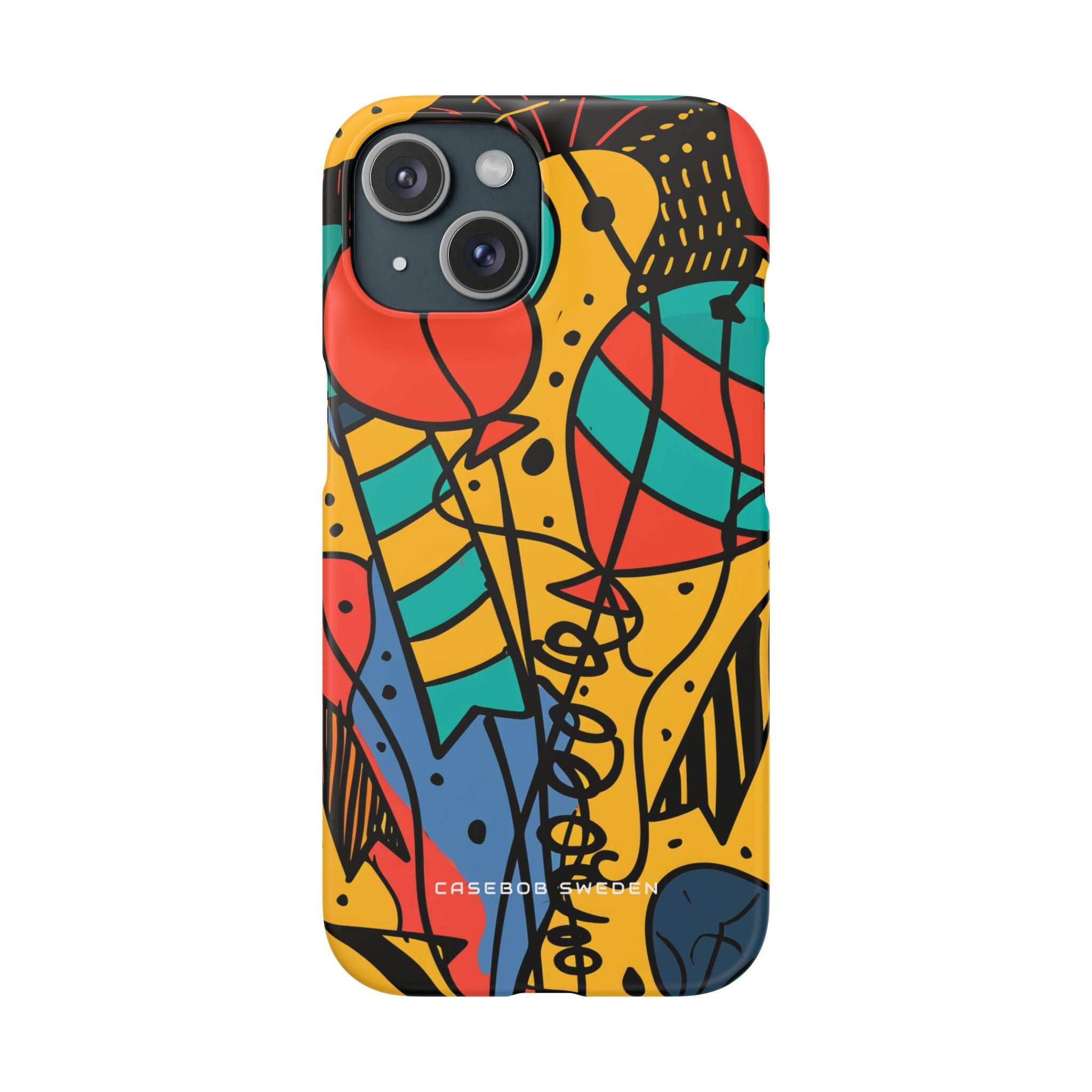 Playful Lines in Motion iPhone 15 - Slim Phone Case