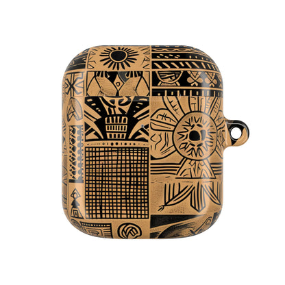 Celestial Faces Brown - AirPods Case