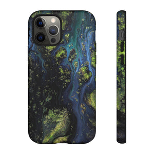 Blue Cosmos Ink Art iPhone Case (Protective) iPhone 12 Pro Matte Phone Case