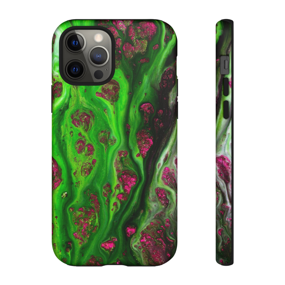 Toxic Green Ink Art iPhone Case (Protective) iPhone 12 Pro Matte Phone Case