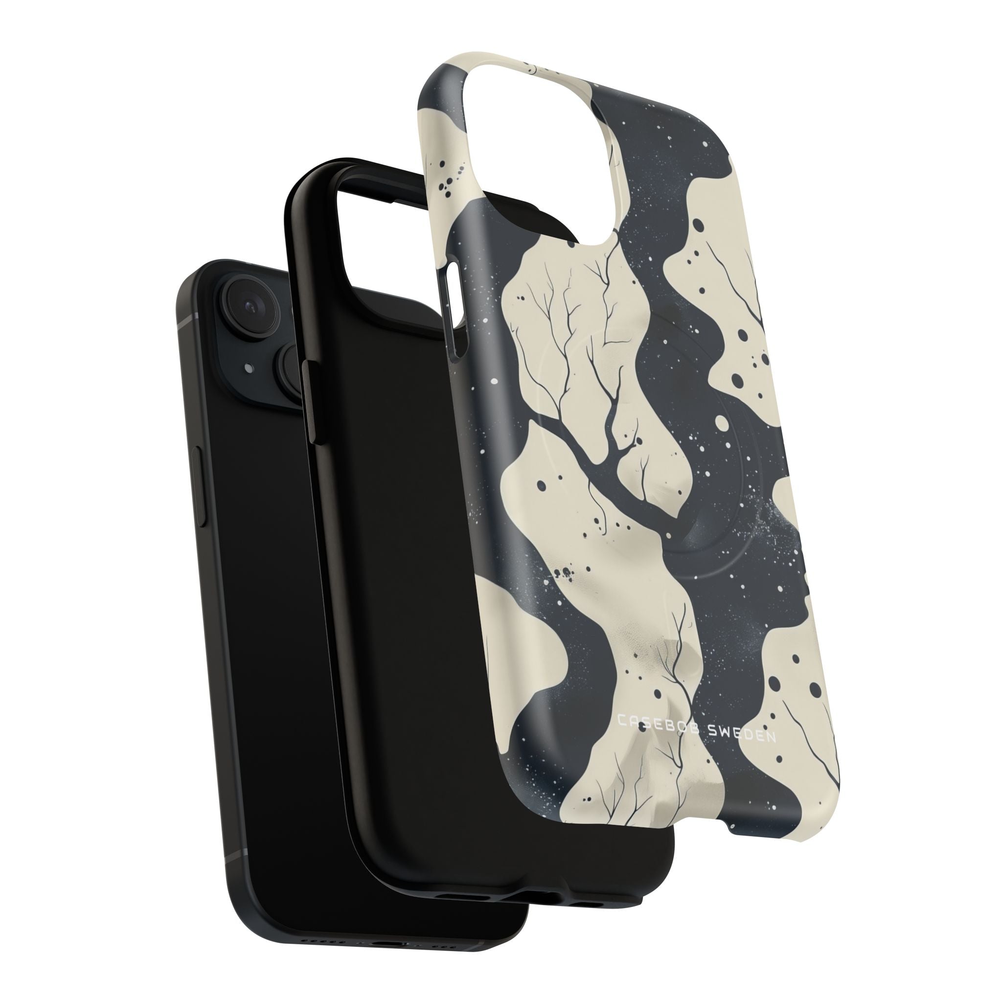 Organic Fluid Silhouettes with Cosmic Depth iPhone 15 | Tough+ Phone Case