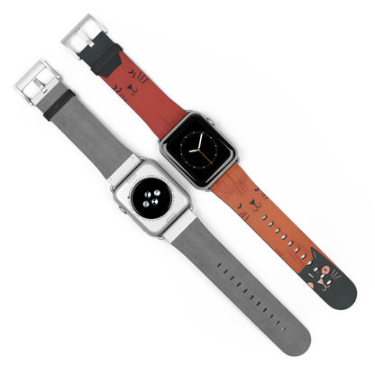 Cat Columns Orange - Watch Band