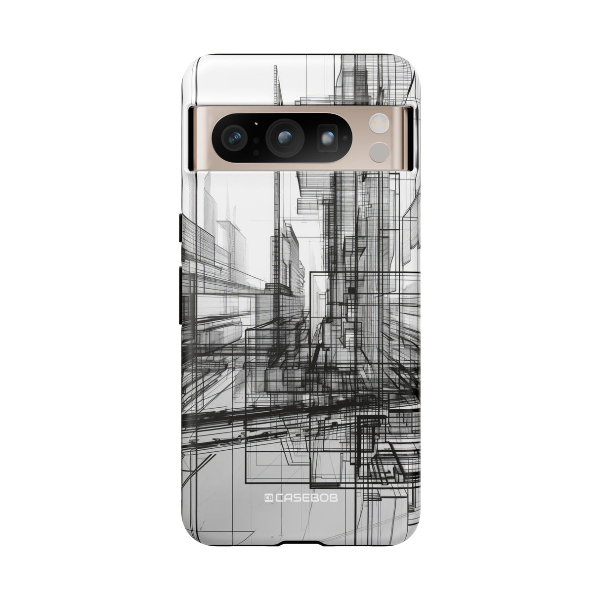 Urban Complexity: Black Lines Design - for Google Pixel 8