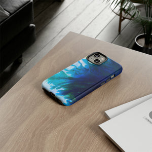 Blue Liquid Ink Art - Protective Phone Case