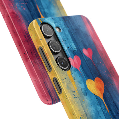 Hearts Watercolor Art - Slim Samsung S23 Phone Case