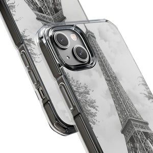 Parisian Monochrome Majesty – Handyhülle für iPhone (Clear Impact – Magnetisch)