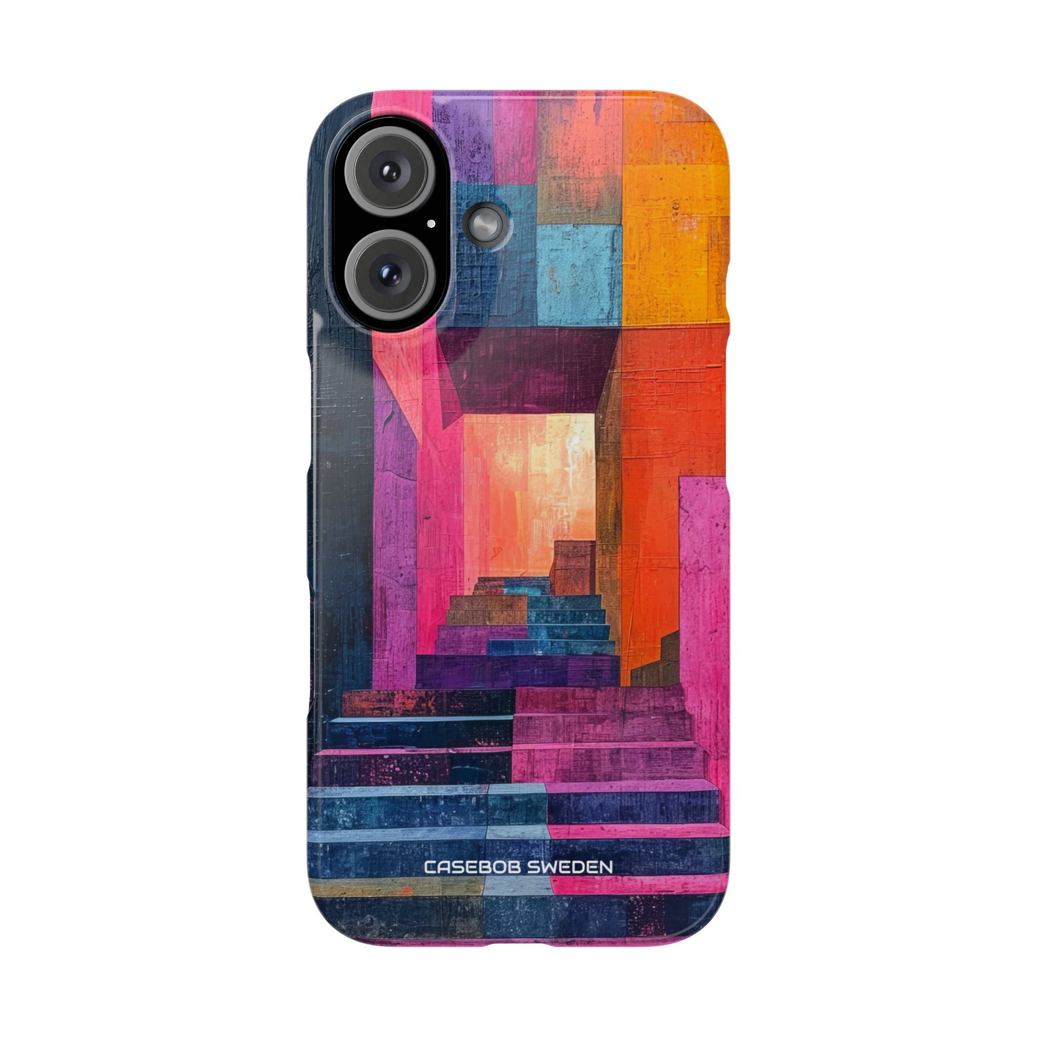 Pink Orange Geometry - Slim iPhone 16 Phone Case