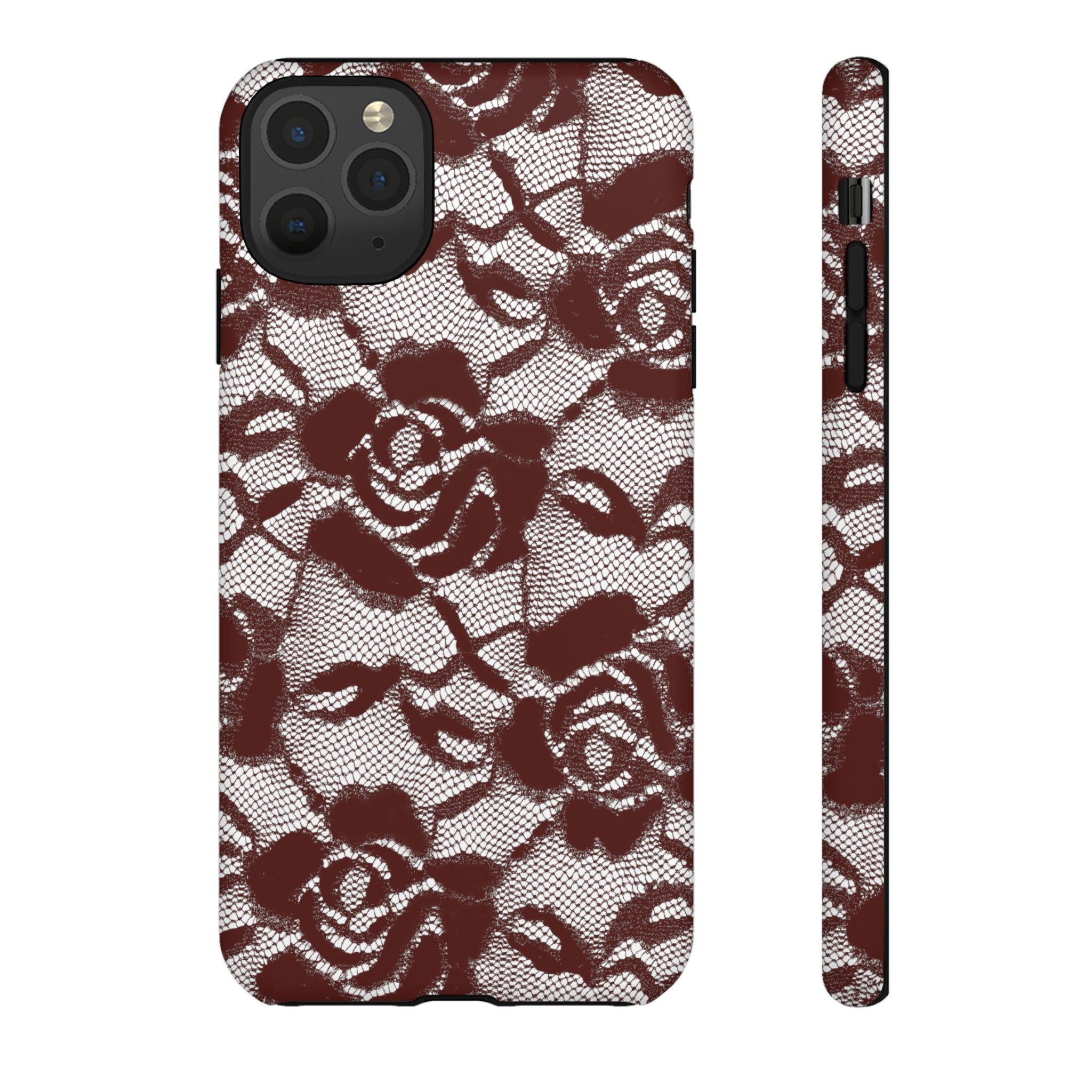 Red Lace Gothic Flower - Protective Phone Case