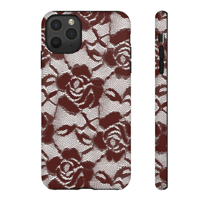 Red Lace Gothic Flower - Protective Phone Case