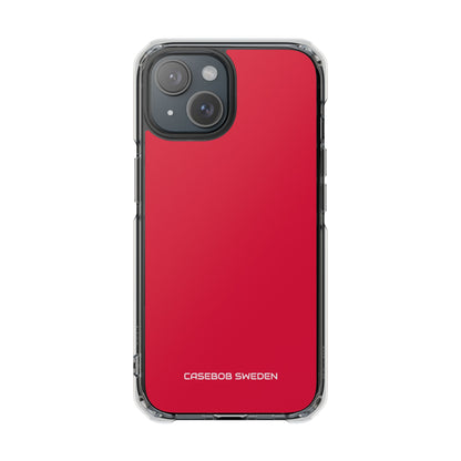 Crimson Red - Clear Impact iPhone 15 Phone Case