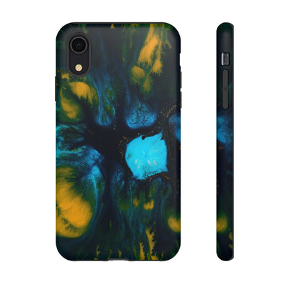 Blue Flower Ink Art iPhone Case (Protective) iPhone XR Matte Phone Case