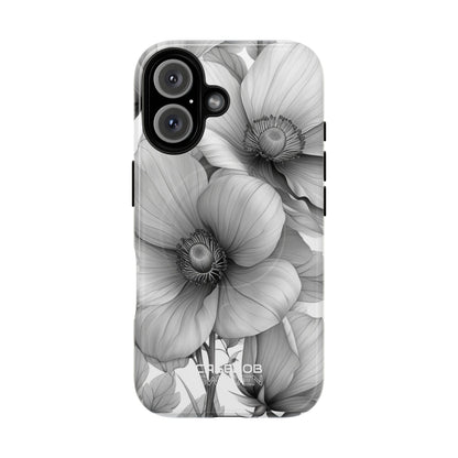 Grayscale Floral Harmony iPhone 16 - Tough+