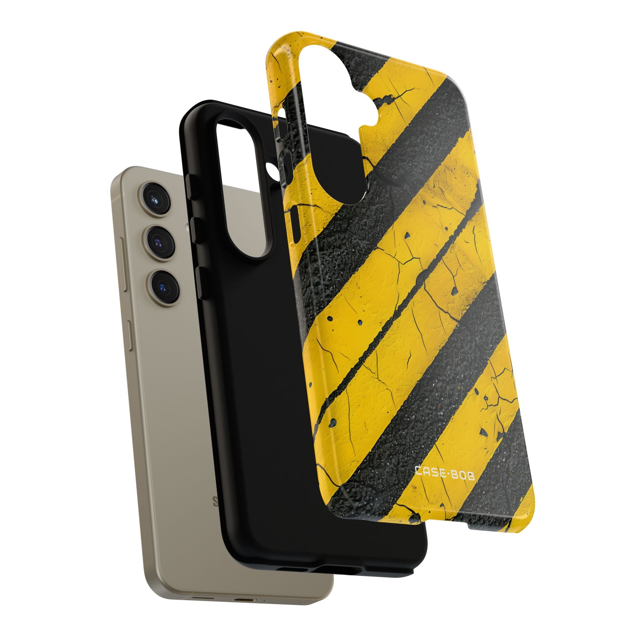 Yellow Stripe Distress Samsung S24 Case - Tough