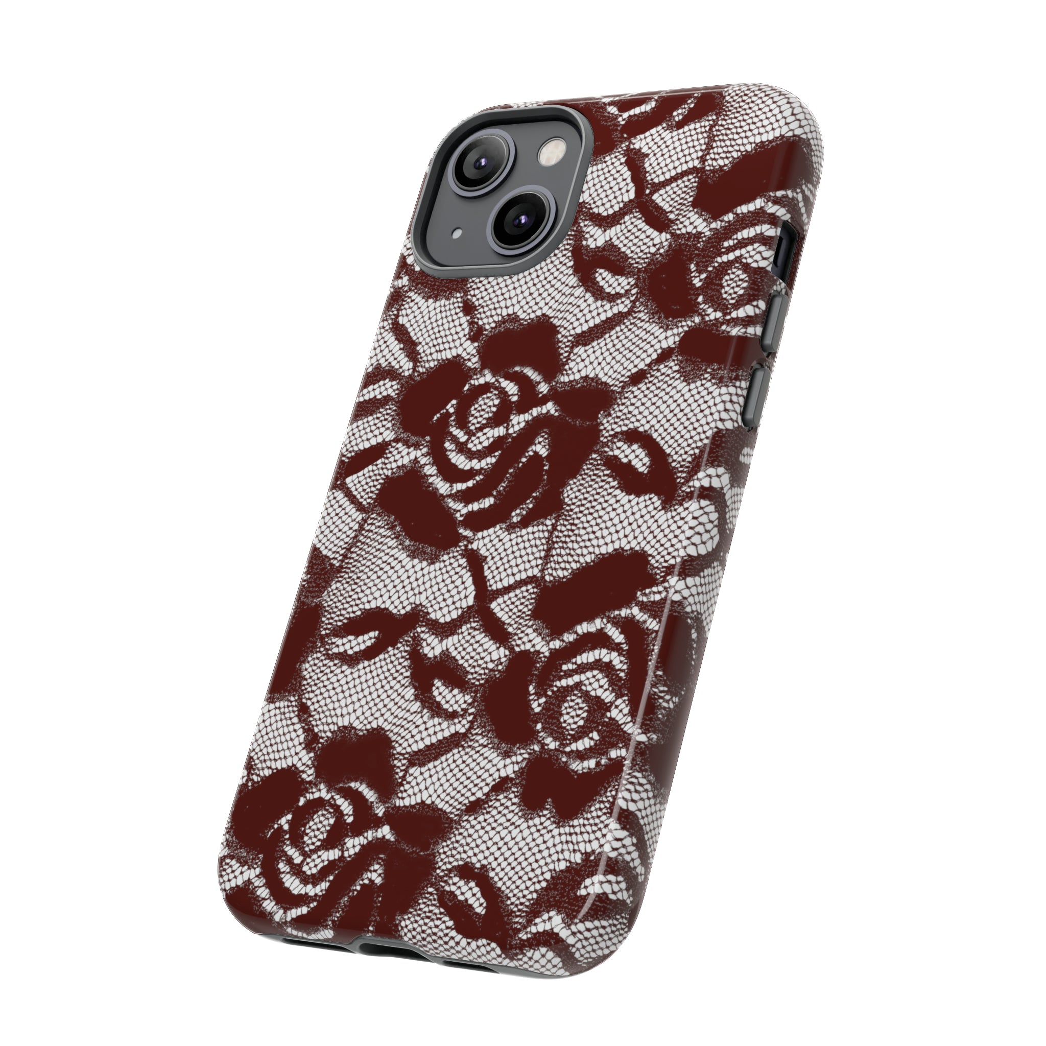 Red Lace Gothic Flower - Protective Phone Case