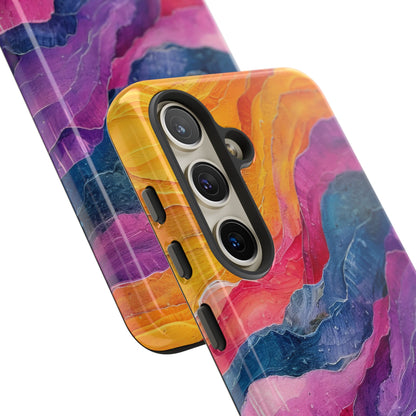 Vibrant Abstract Waves - Tough Samsung S24 Phone Case