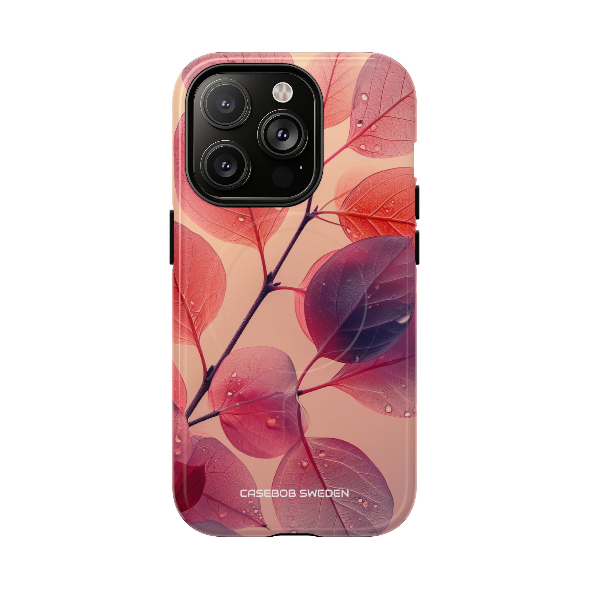 Pink Serenity Leaf Design - Tough + MagSafe® iPhone 14 Phone Case