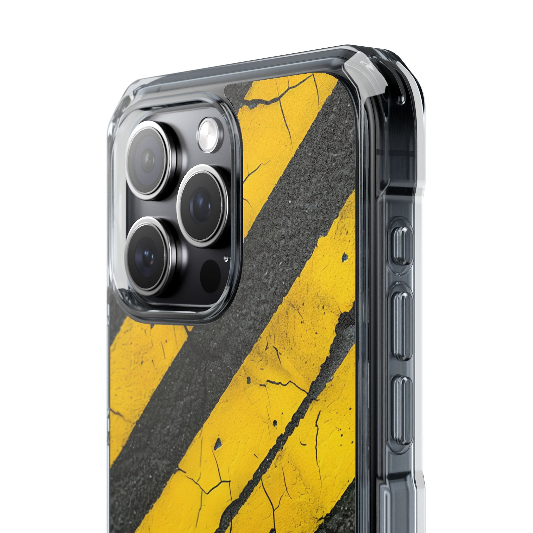 Cracked Hazard Lines iPhone Case - Impact