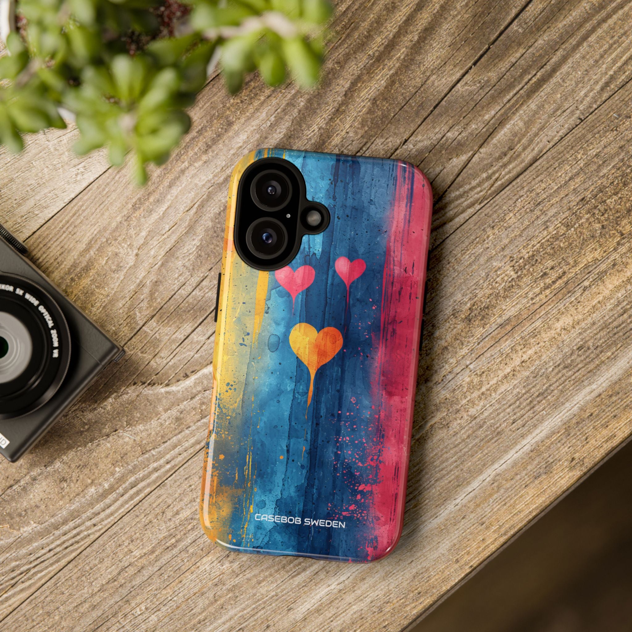 Hearts Watercolor Art - Tough iPhone 16 Phone Case