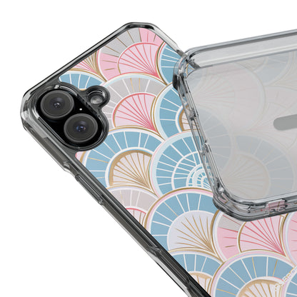 Art Deco Pastel Fan Pattern - Clear Impact iPhone 16 Phone Case