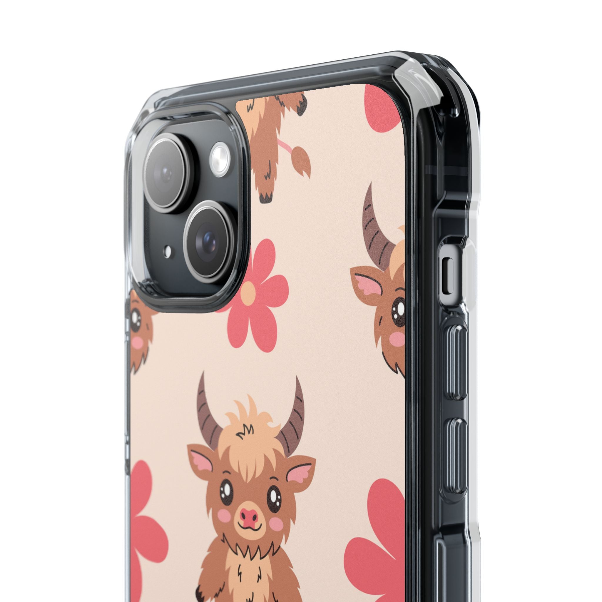 Cute Cattle & Flowers iPhone Case - Impact