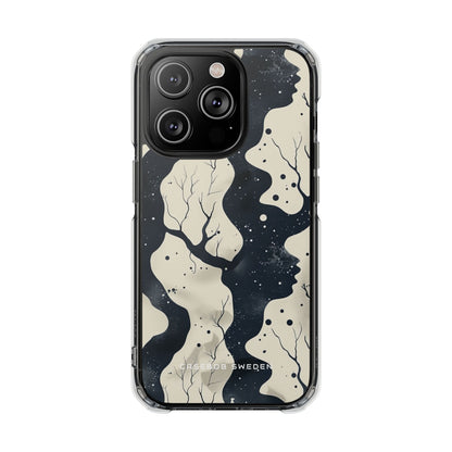 Organic Fluid Silhouettes with Cosmic Depth iPhone 14 - Clear Impact Phone Case