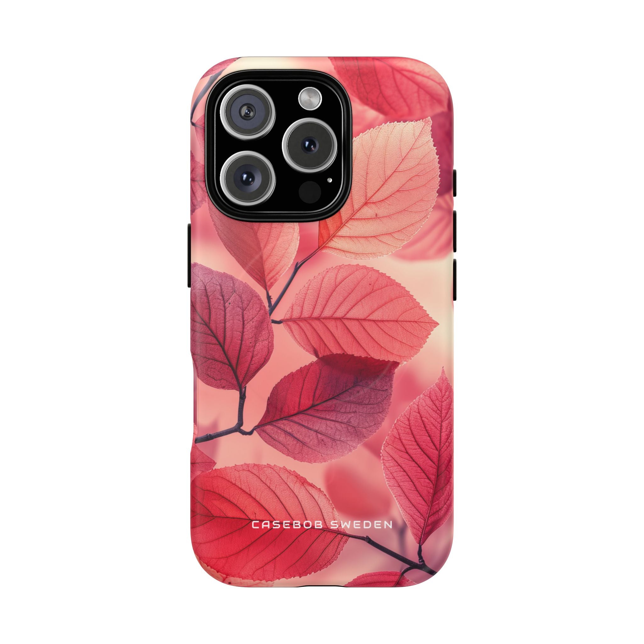 Elegant Pink Leaves iPhone 16 | Tough+ Phone Case