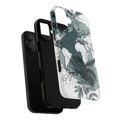 Botanische Weltkarte iPhone 16 - Robust