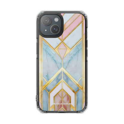 Gold Pink Art Deco - Clear Impact iPhone 15 Phone Case