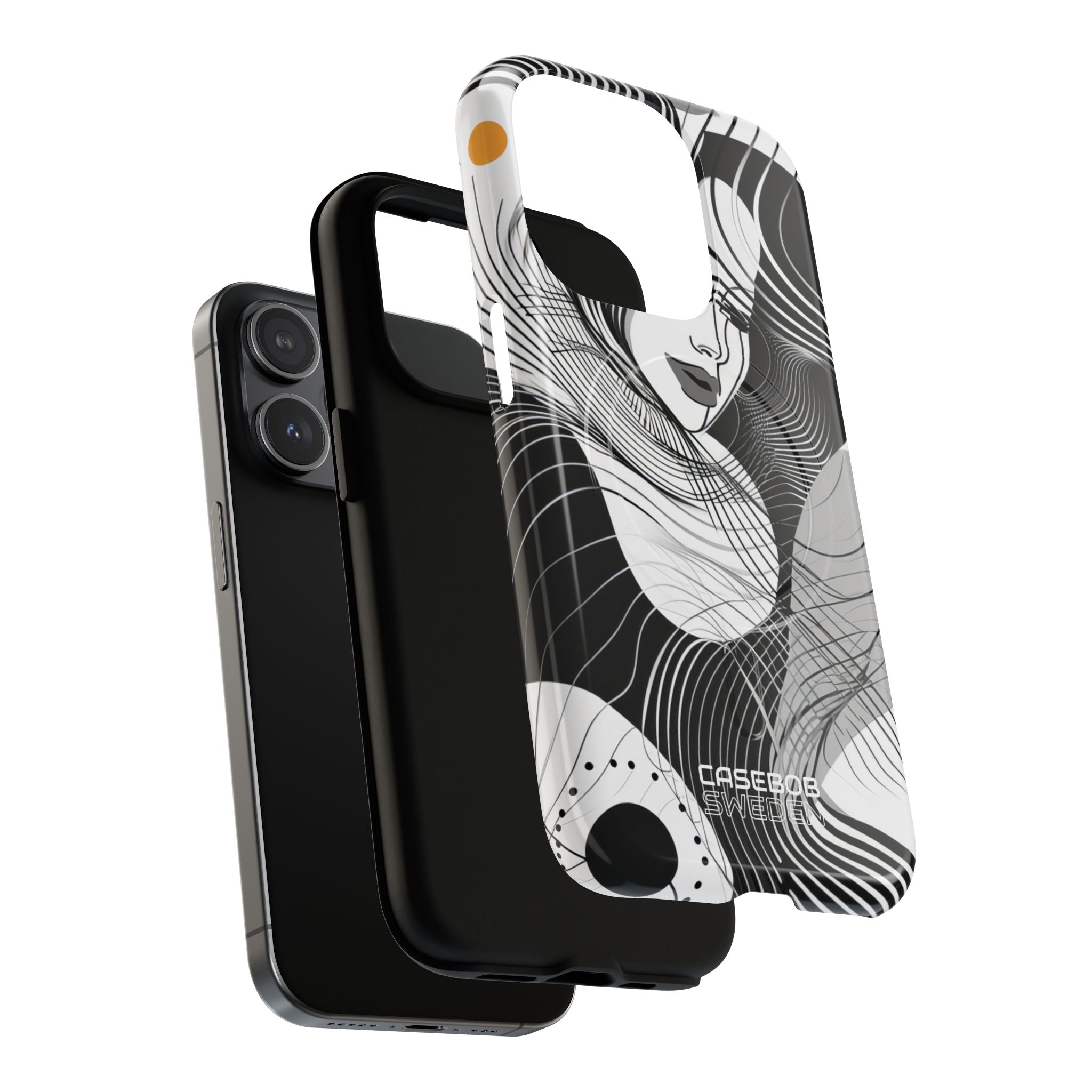 Orange Wave Motion iPhone 15 - Tough+