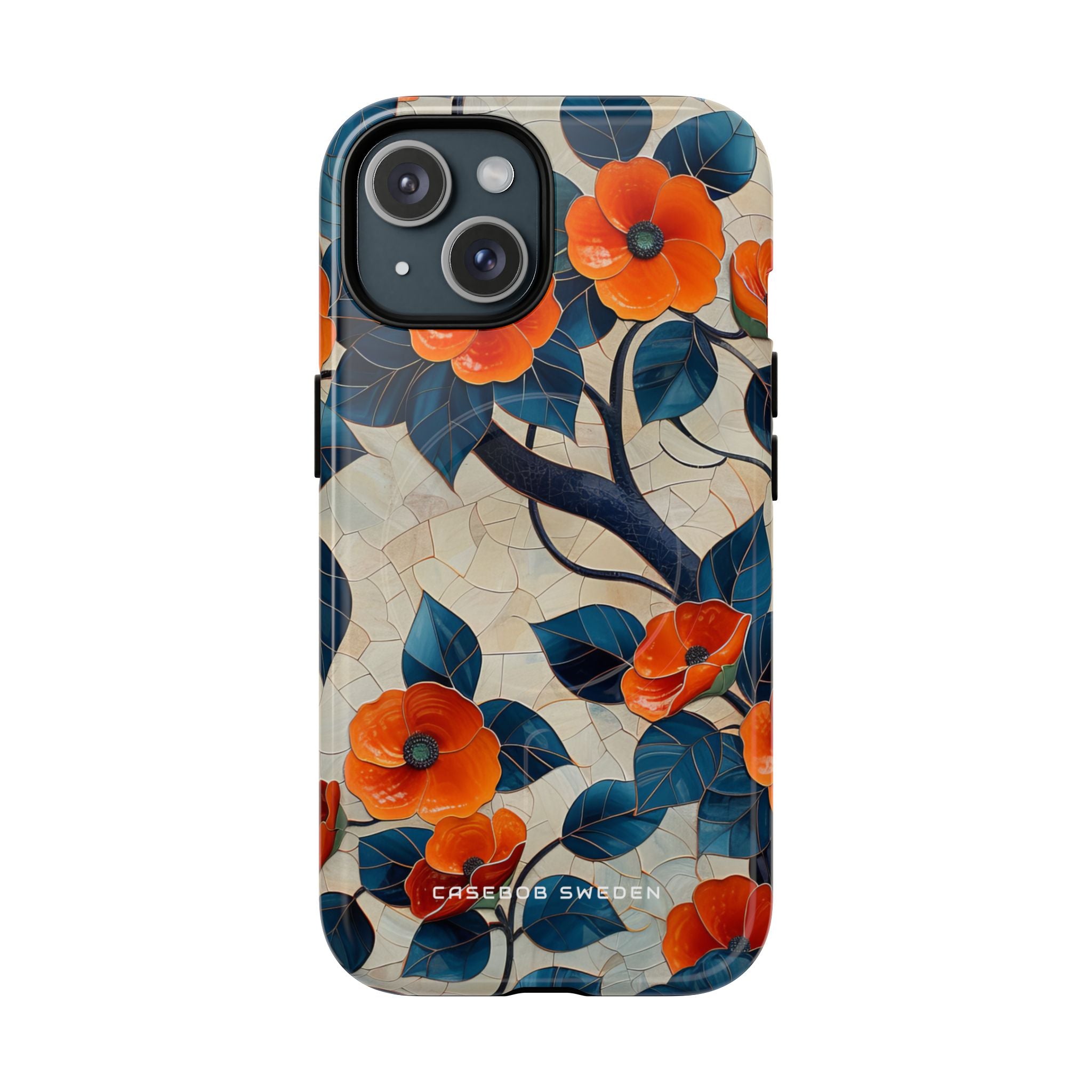 Orange Blossoms Mosaic Harmony iPhone 15  Tough+ Phone Case