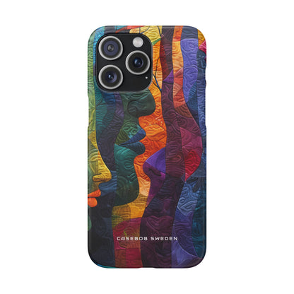 Harmonized Faces and Nature Fusion iPhone 15 - Slim Phone Case