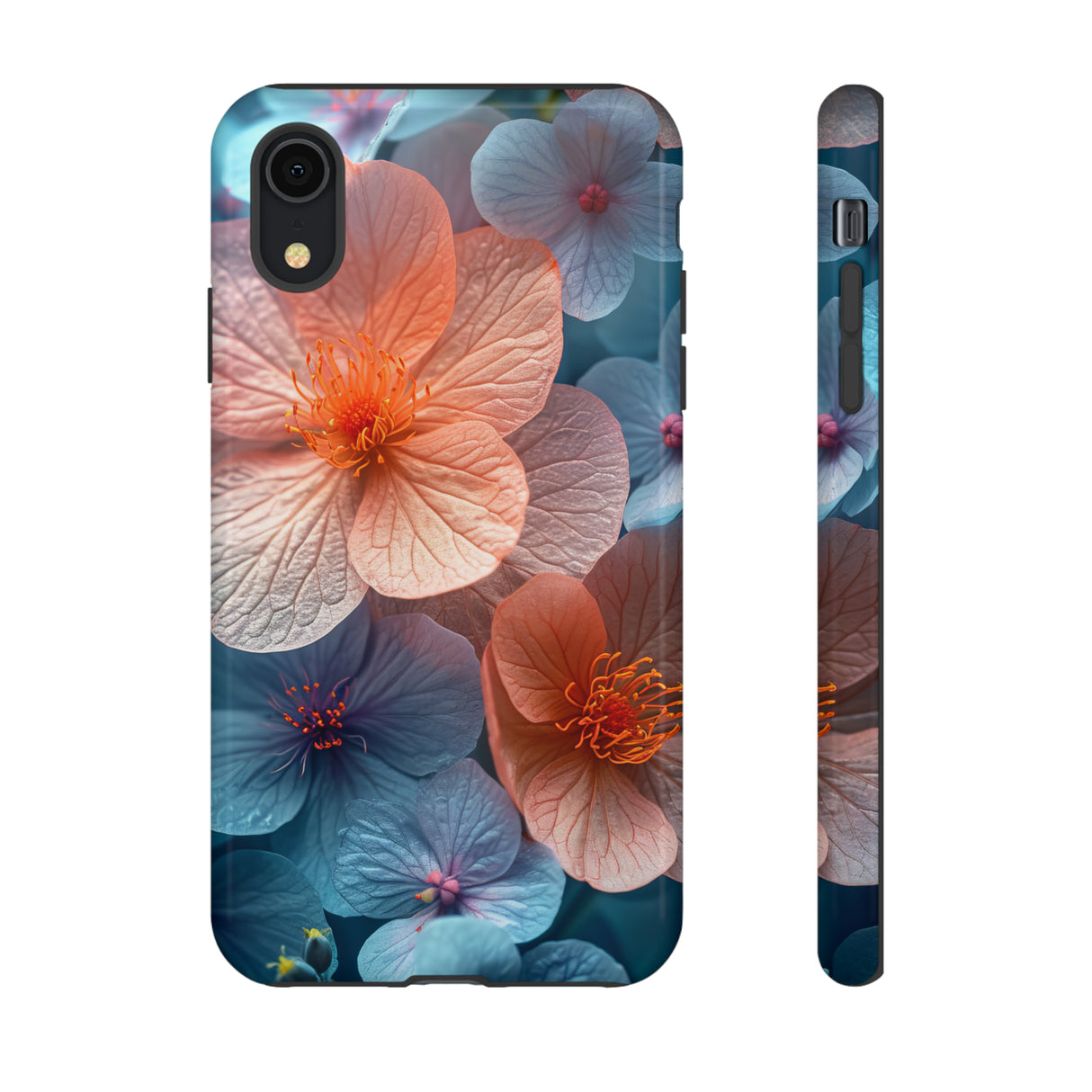 Hellblaue Floral Serenity - Schutzhülle fürs Handy